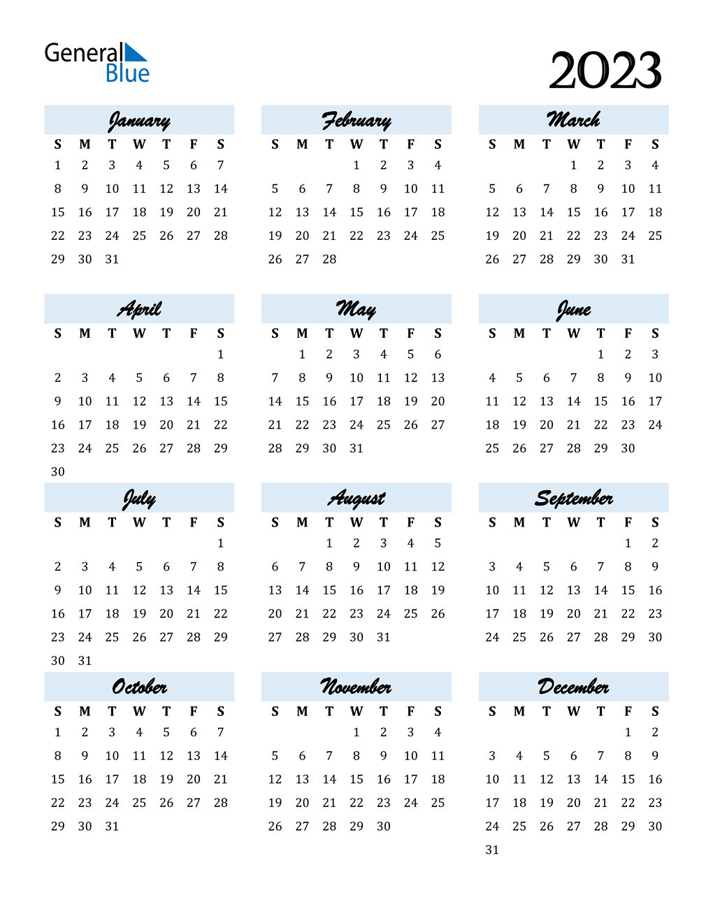 2023 Calendar PDF Word Excel DailyCalendars Net