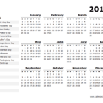 2017 Year Calendar Template US Holidays 02 Free Printable Templates