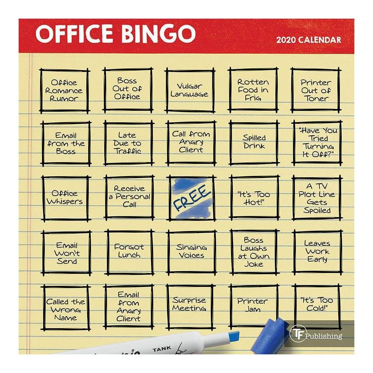 2020 Mini Wall Calendar Office Bingo In 2020 Office Bingo Bingo Fun