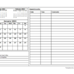 2022 Monthly Appointment Calendar Template Free Printable Templates
