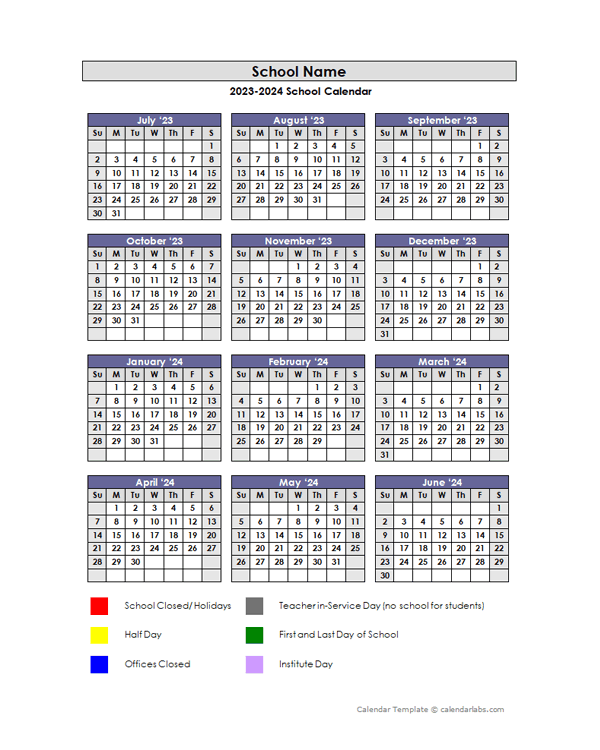 2023 Customizable Yearly Jul Jun Calendar Free Printable Templates