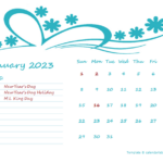 2023 Monthly Calendar Template Kindergarten Free Printable Templates
