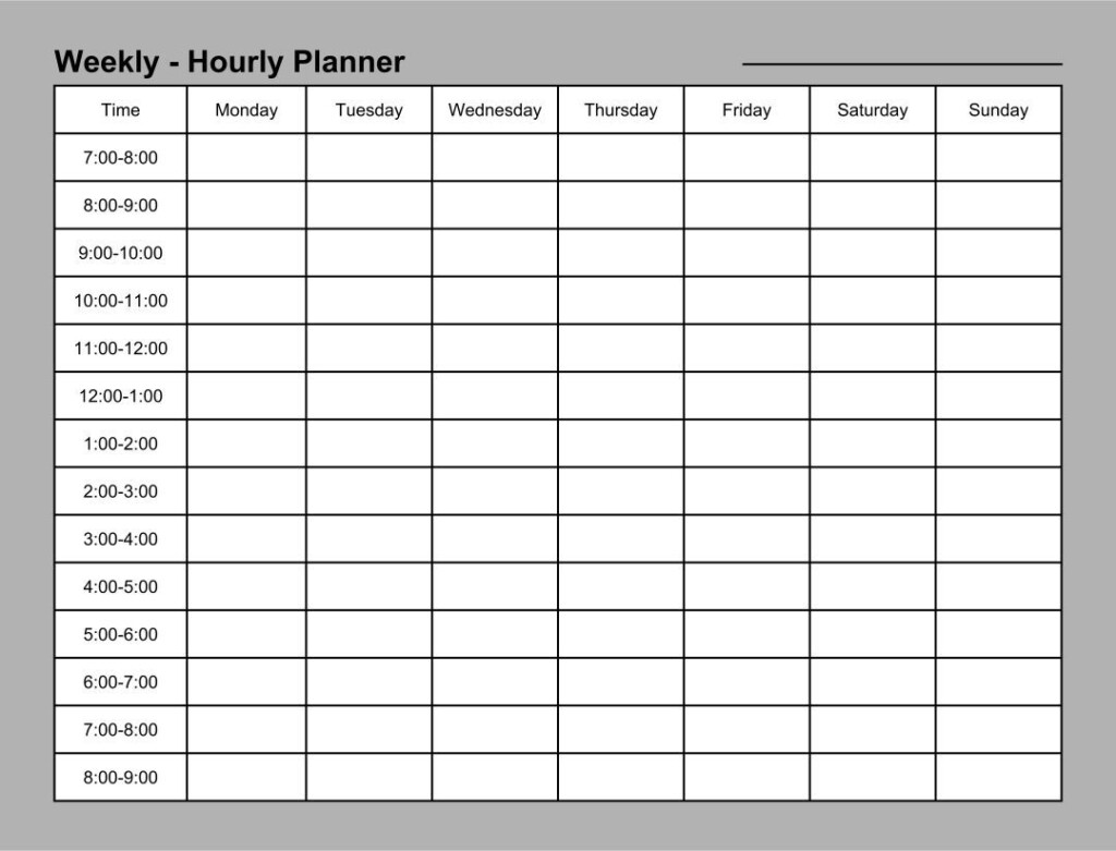 24 Hour Daily Planner Template Weekly Schedule Planner Daily Planner 