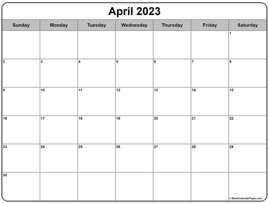 April 2023 Calendar Free Printable Calendar