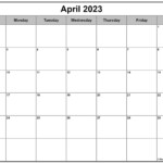 April 2023 Calendar Free Printable Calendar