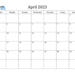 April 2023 Calendar PDF Word Excel