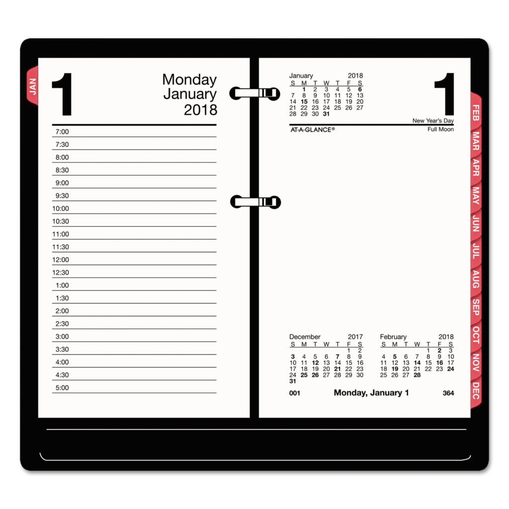 AT A GLANCE Desk Calendar Refill With Tabs 3 1 2 X 6 White 2018 