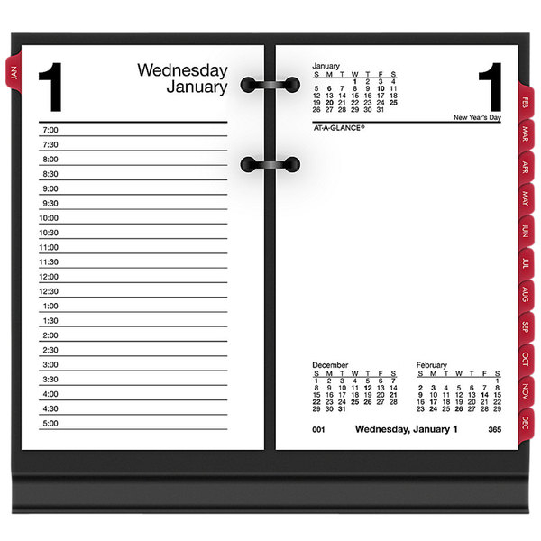 At A Glance E717T50 3 1 2 X 6 2021 Desk Calendar Refill With Tabs