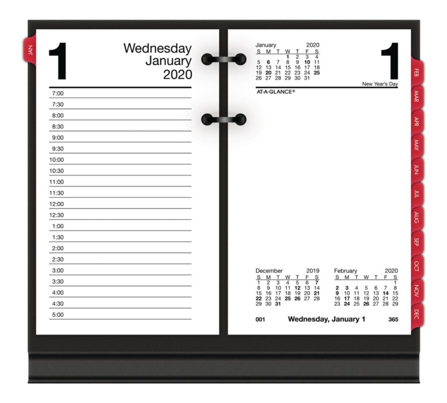 AT A GLANCE V3 Daily Desk Calendar Refill With Monthly Tabs 3 1 2 X 6 
