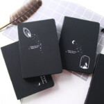 Black Sky 1pc Hard Cover Diary Black Papers Notebook Journal