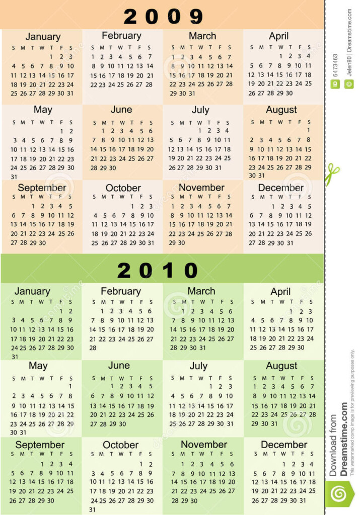 Calendar 2009 2010 Stock Photos Image 6473463