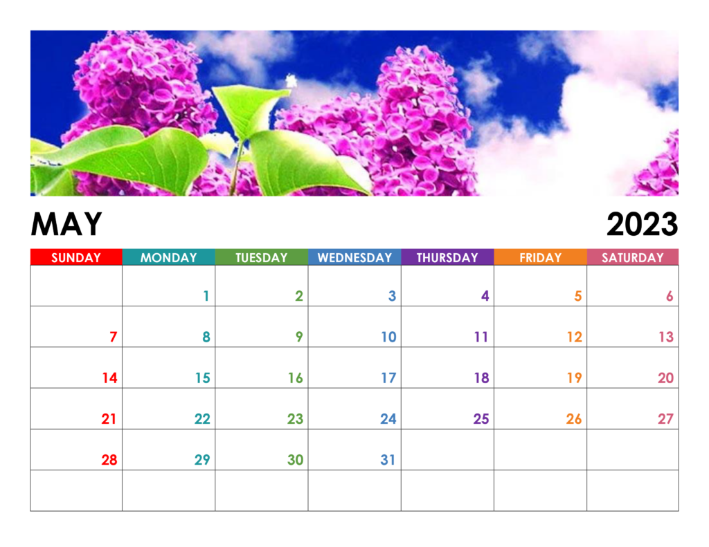 Calendar For May 2023 Free calendar su