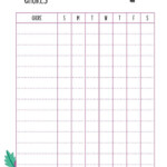 Chore Chart PDF Printable For Kids Cute Tropical Design Kids Chore