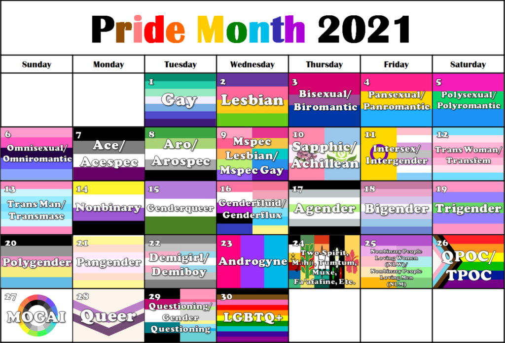 Customized Sierra Feb Calendar Lgbt Pride Month 2022 Calendar Daily 