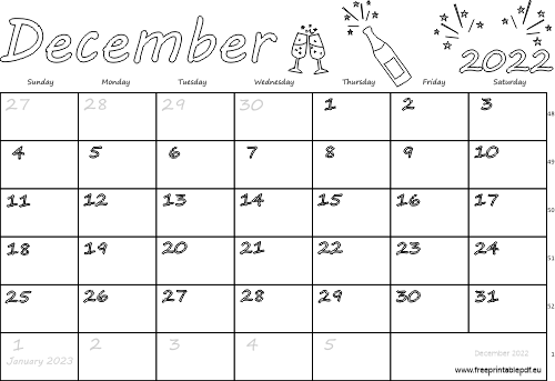 December 2022 United Kingdom Calendar Free Printable PDF