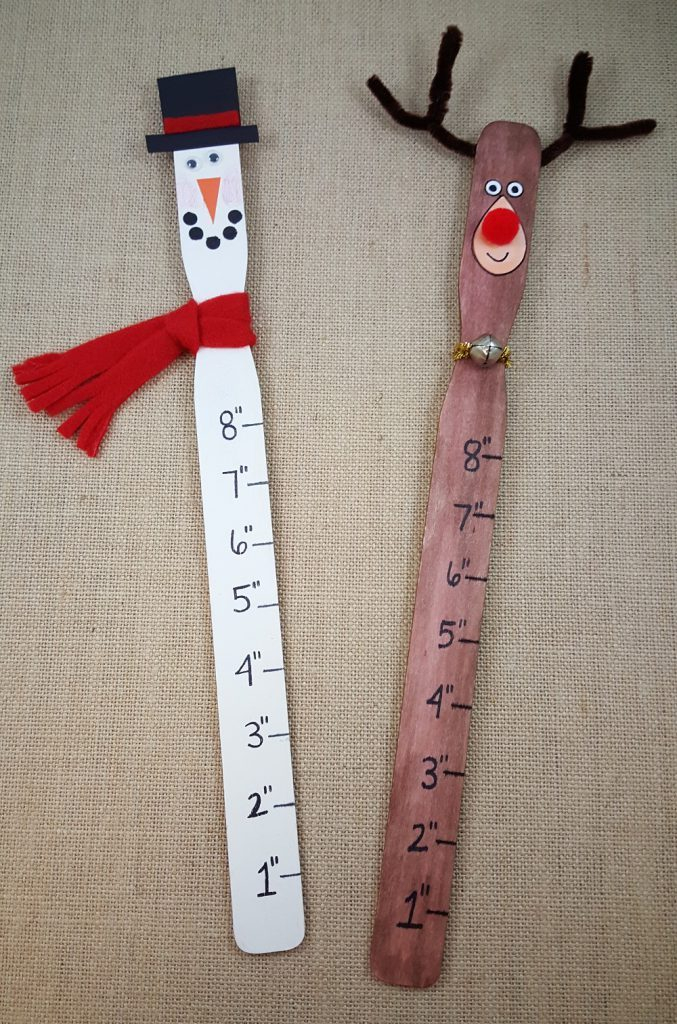 DIY Snowman And Reindeer Measuring Sticks Winter Craft For Kids S S 