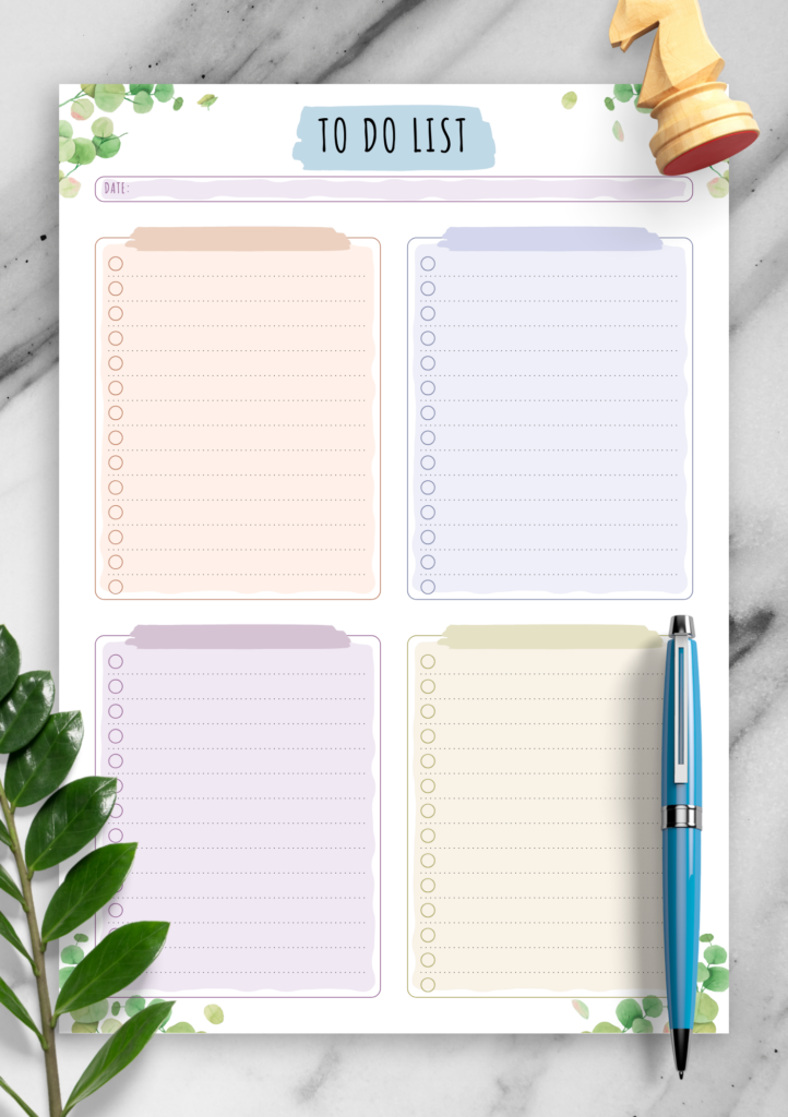 Download Printable Daily To Do List Floral Style PDF