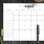 Download Printable Monthly Calendar With To Do List PDF