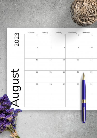 Download Printable Simple Monthly Calendar Grid PDF