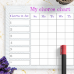 Download Printable Simple Monthly Chore Chart Template PDF