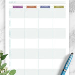 Download Printable Weekly Meal Plan Casual Style PDF Weekly Meal