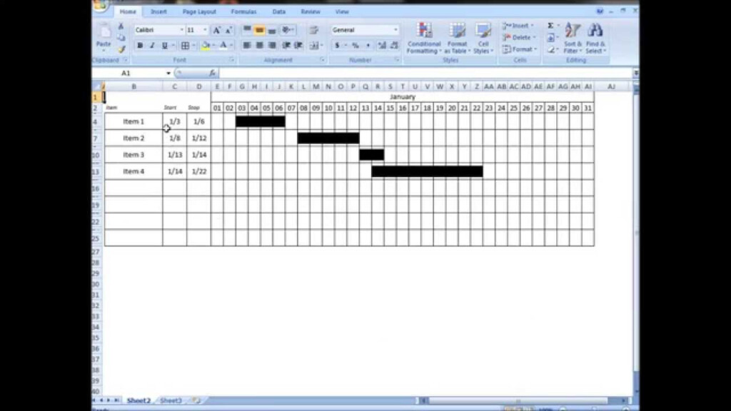 Excel Tutorial Make Interactive Visual Schedule With One Formula 