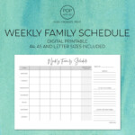 Family Schedule Printable Family Calendar Weekly Family Etsy