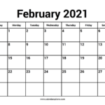 February 2021 Calendars Calendar Options