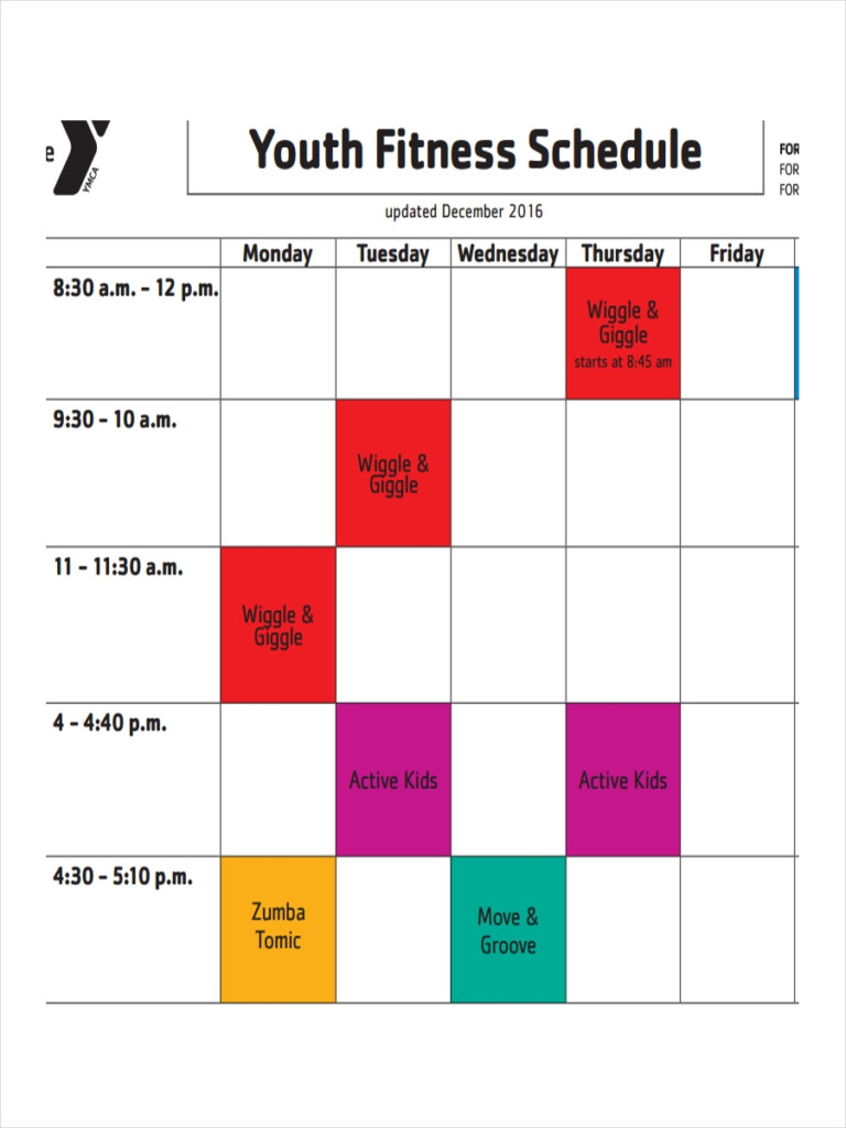 Fitness Schedule Examples 10 Samples In PDF Google Docs Google 