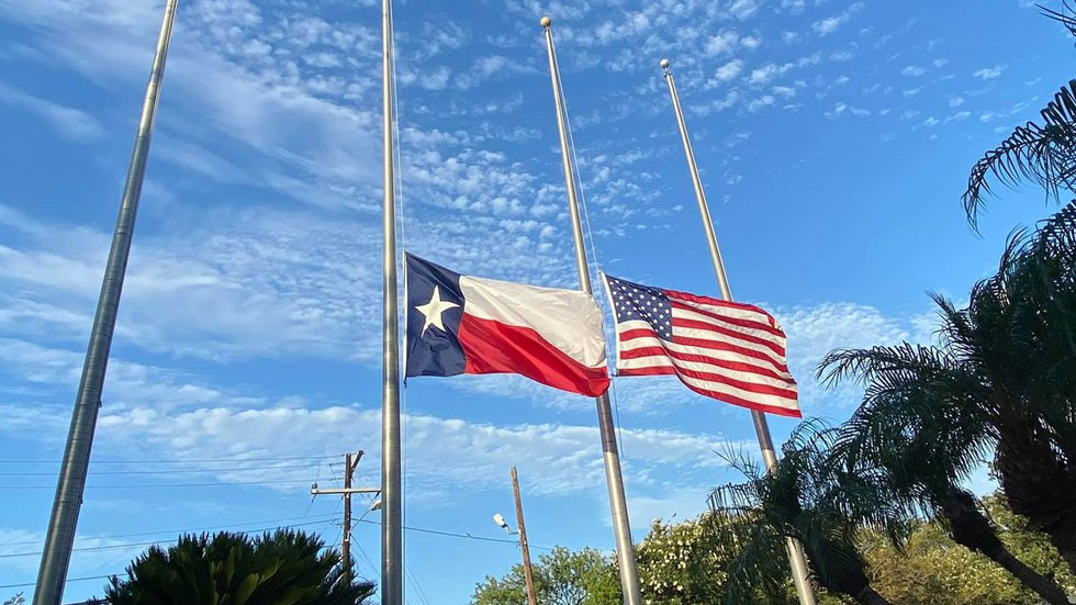 Flags Fly At Half staff In Honor Of 2 Slain Texas Police Officers