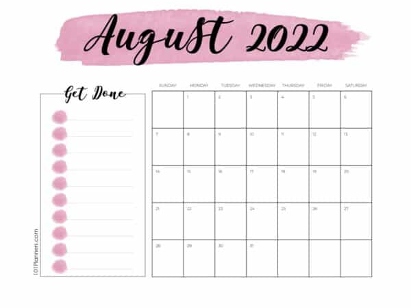 Free Printable August 2023 Calendar Instant Download