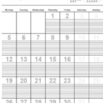 Free Printable Calendar With Lines To Write On Monthly Calendar