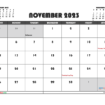 Free Printable November 2023 Calendar 12 Templates