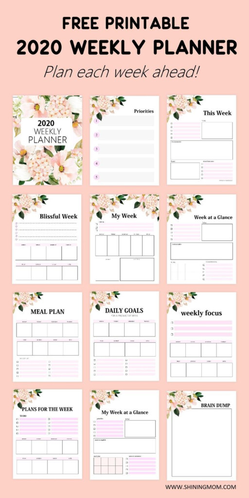 FREE Printable Weekly Planner 2020 So Beautiful In Florals Weekly 