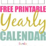 Free Printable Yearly Calendar Printable Yearly Calendar Yearly