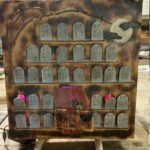 Lighted Halloween Advent Calendar Cemetery Wood Tombstones Etsy