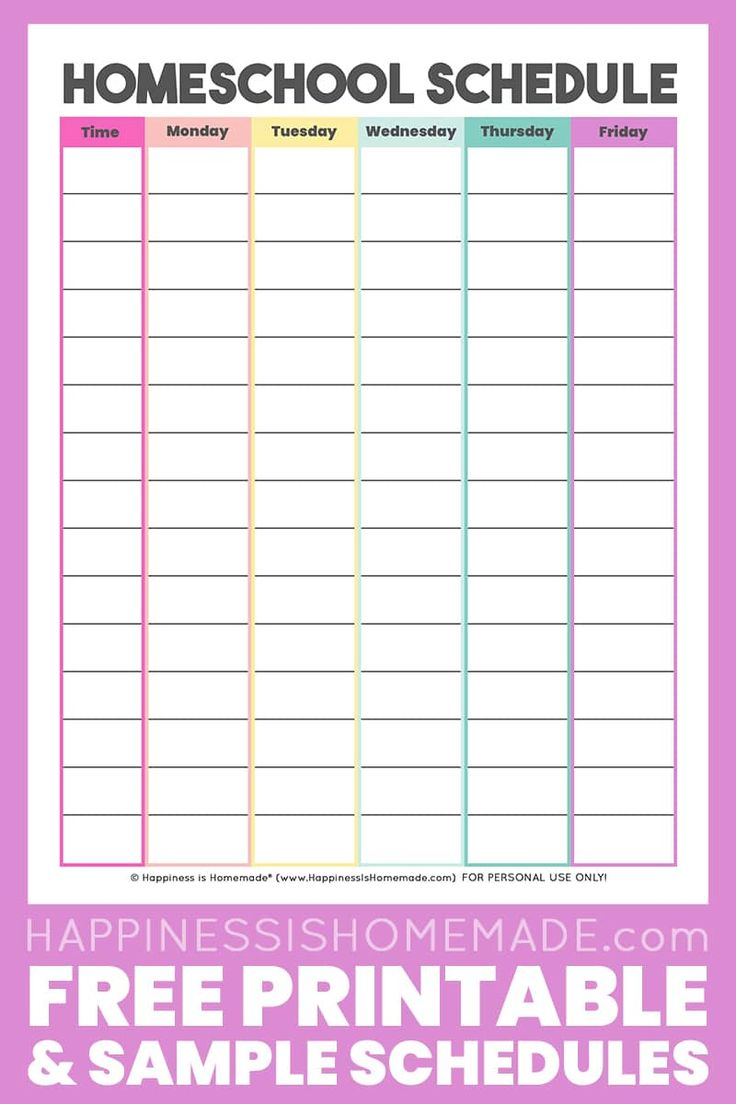 Looking For A Free Printable Homeschool Schedule Template We ve Got