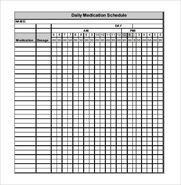 Medication Schedule Template 14 Free Word Excel PDF Format 