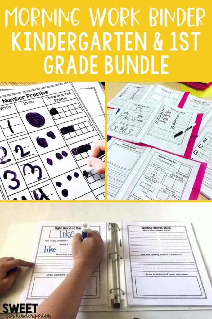 Morning Work Binder BUNDLE Kindergarten And 1st Grade Video 