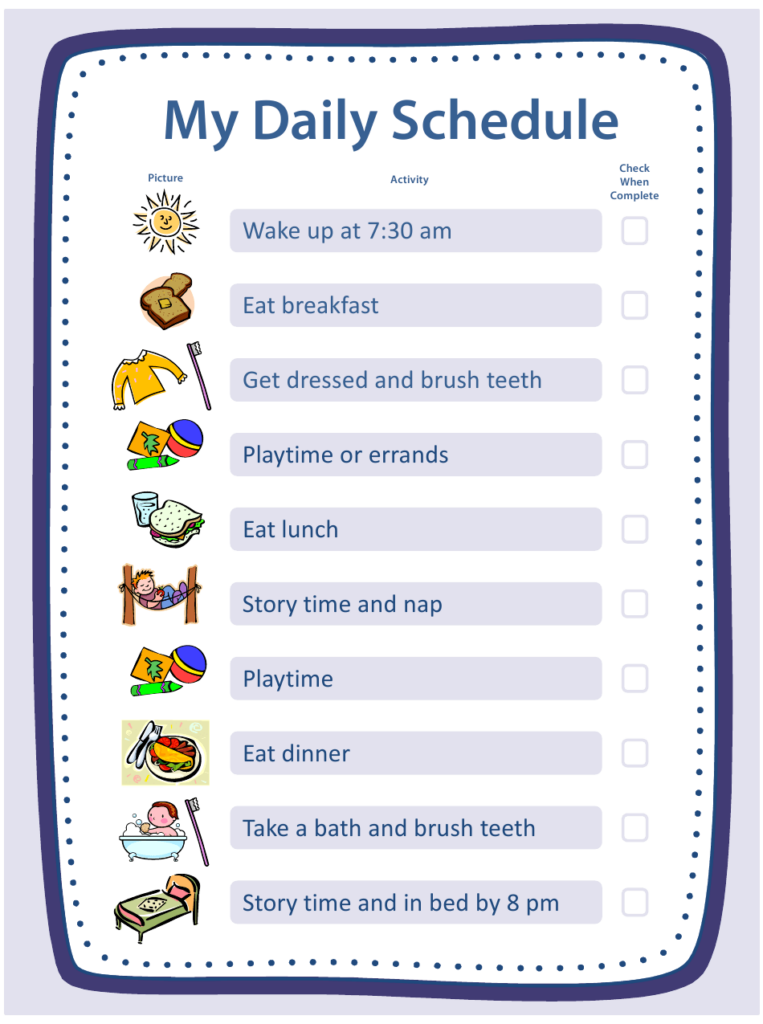 My Daily Schedule For Children Template Download Printable PDF 
