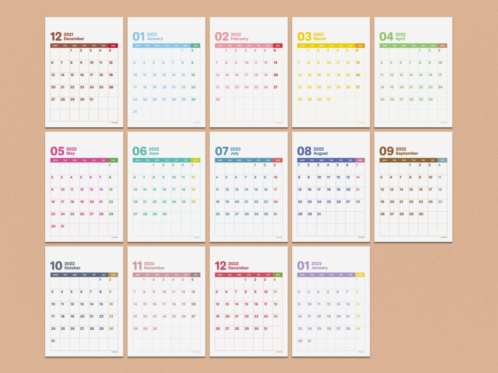 Printable Calendar 2021 2023 Wall Calendar Monthly Planner Etsy