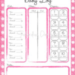 Printable Daily Log For Baby Pink Dots Feeding By SaturdayDesigns