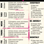 PRINTABLE Daily Weekly Monthly Cleaning Schedule Checklists 2022