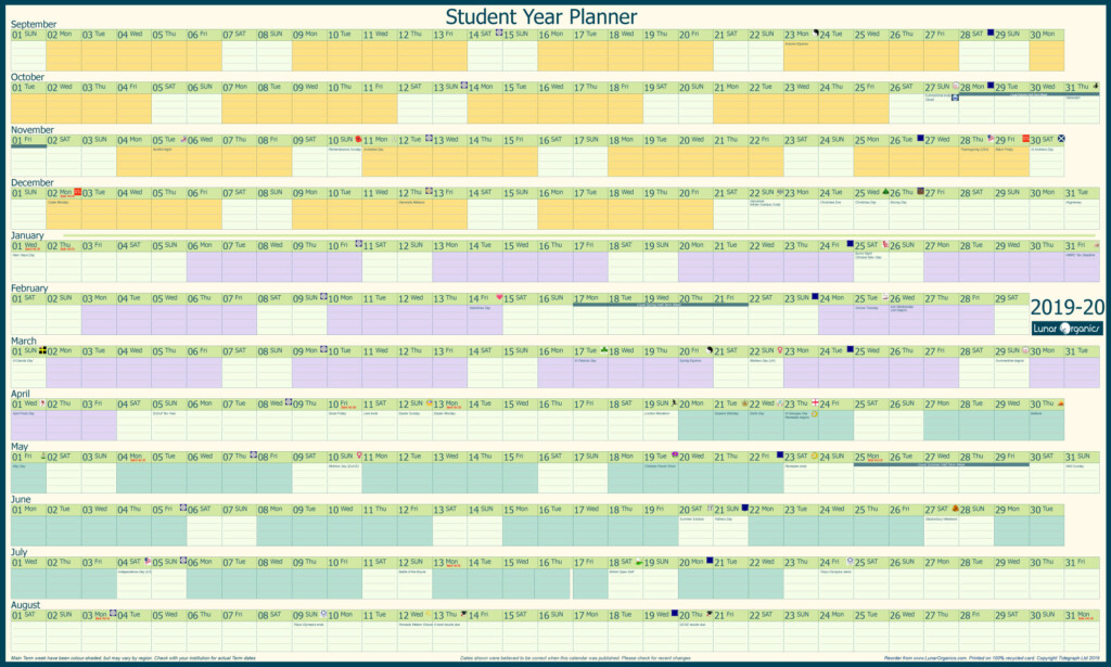 Student Year Planner 2022 2023 Lunarorganics