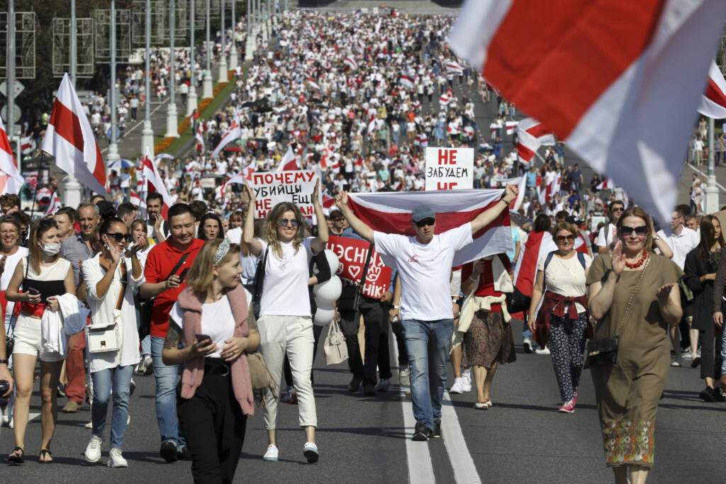 Tens Of Thousands Protest In Belarus As Calls For Lukashenko To Resign 