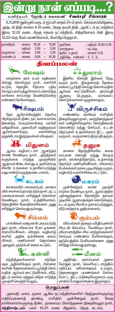 Todays Tamil Newspaper Dinamalar Dinakaran And Daily Thanthi Rasi 