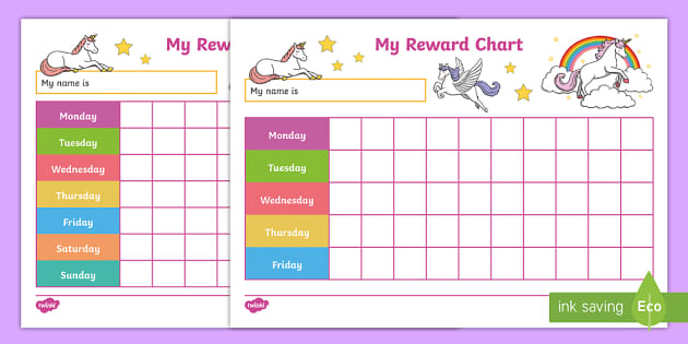 Unicorn Reward Chart Printable Resource Awards Twinkl