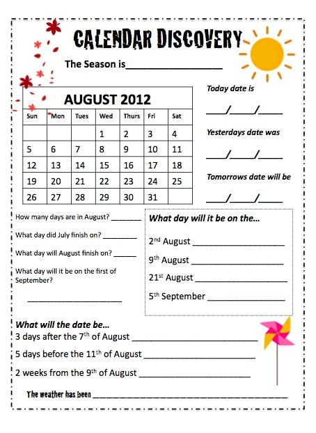 Use These Monthly Calendar Worksheets In Your Classroom To Reinforce 
