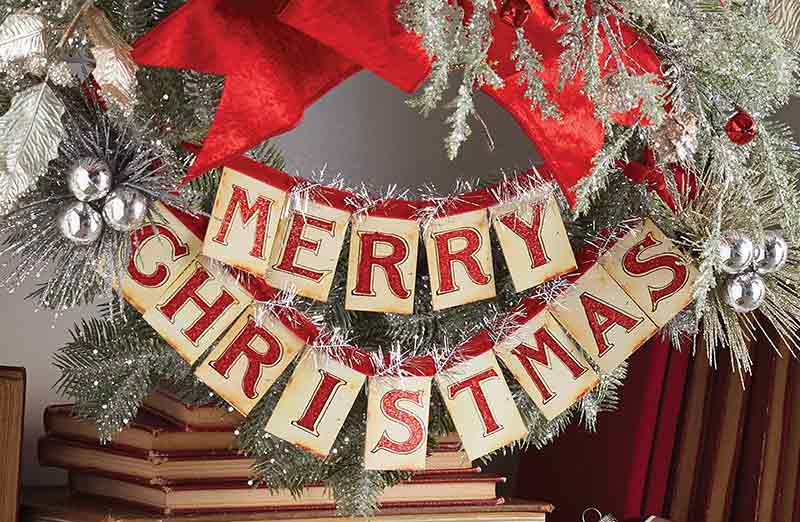 Vintage Inspired Merry Christmas Banner Christmas Banner Decor Steals