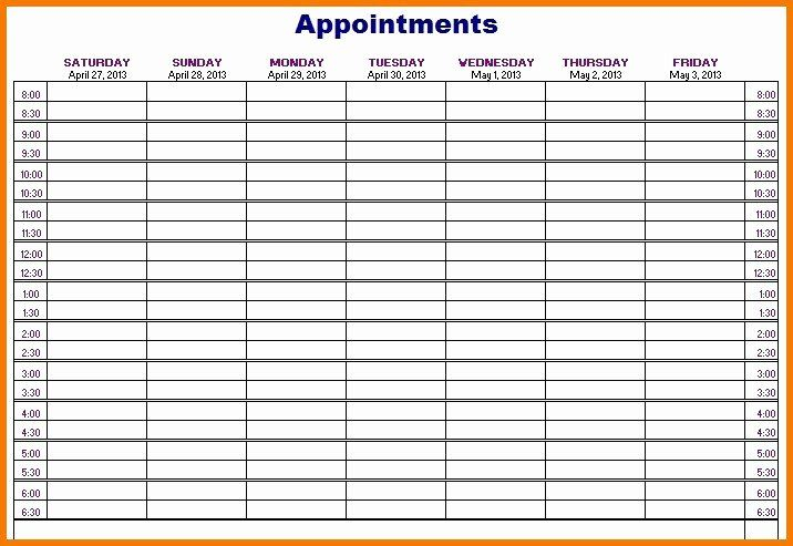 Weekly Appointment Calendar Template Fresh 50 Weekly Appointment 